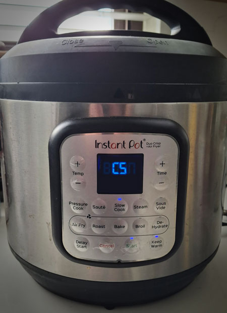 Instant Pot display showing an error code